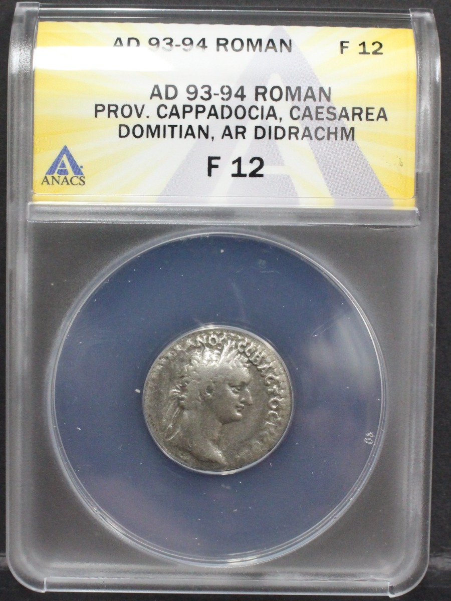 로마 93~94년 (81~96년) 황제 도미티아누스 (Domitianus) 드라크마 (드람, drachm) 은화 ANACS 12등급