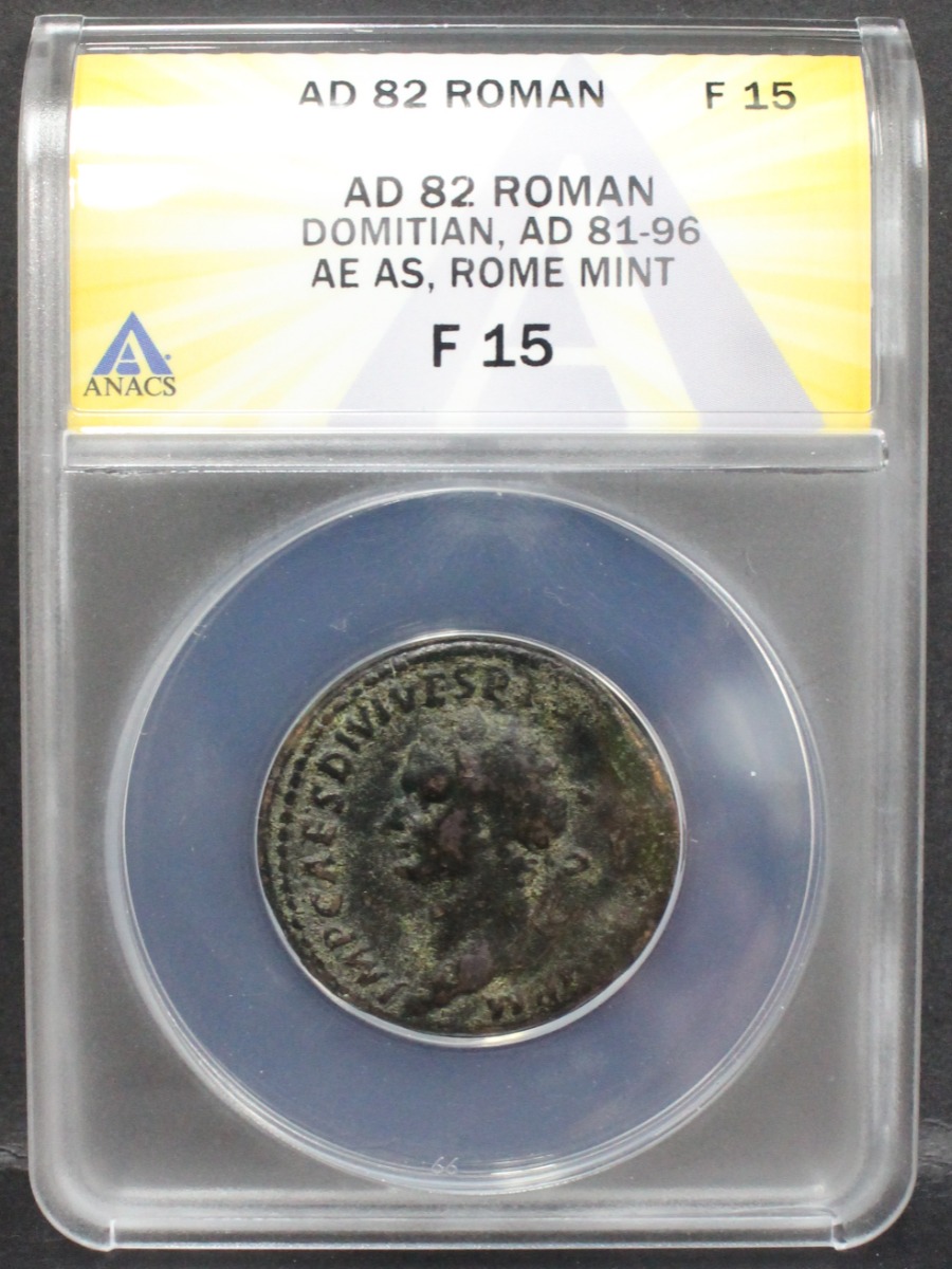 로마 82년 (81~96년) 황제 도미티아누스 (Domitianus) 동화 ANACS 15등급