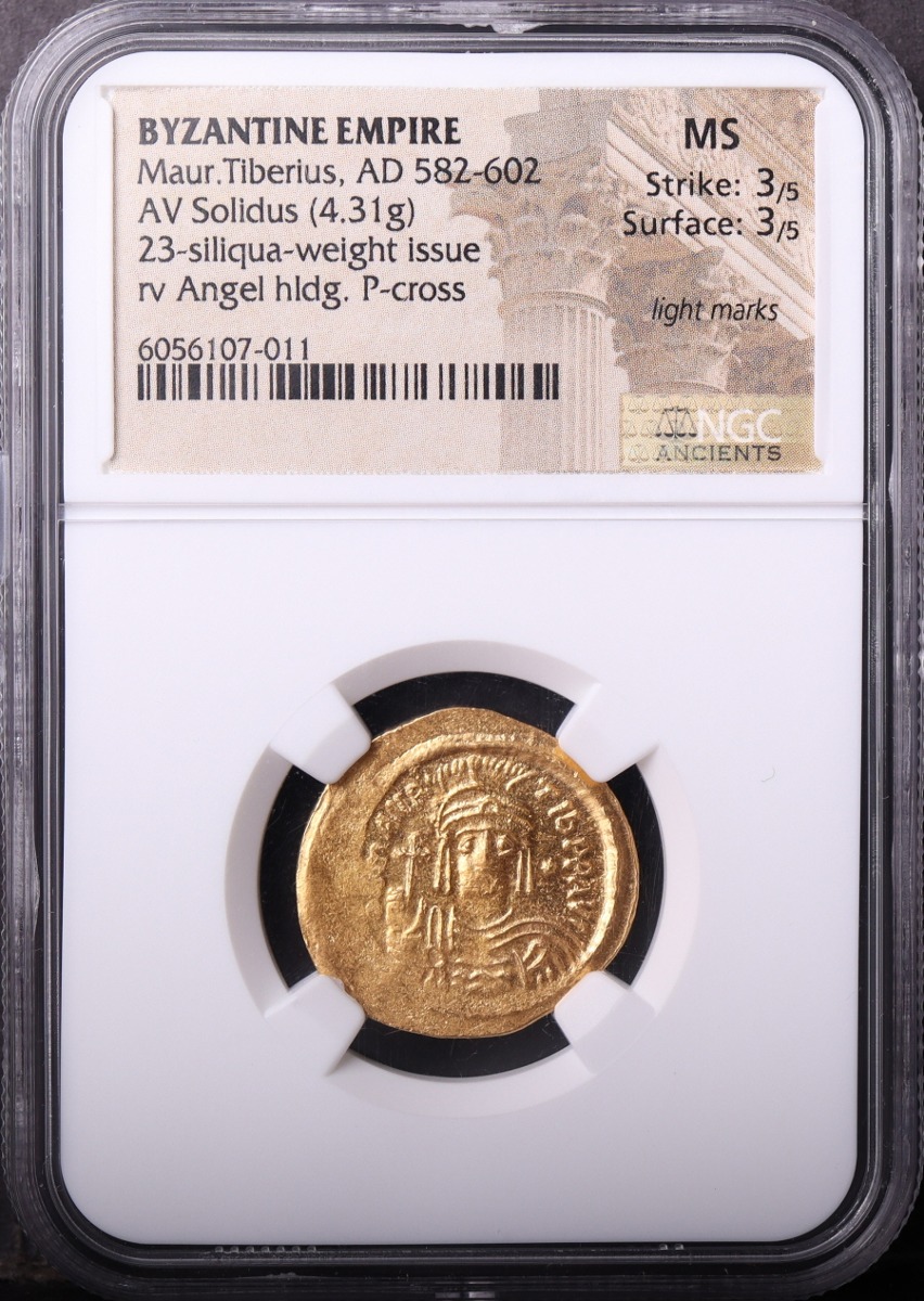 비잔틴 제국 (동로마) 582~602년 황제 마우리키우스 (Maurice Tiberius) 금화 NGC MS 인증