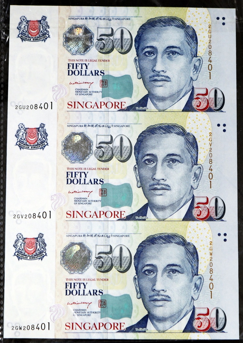 싱가포르 50달러 4매 연결권