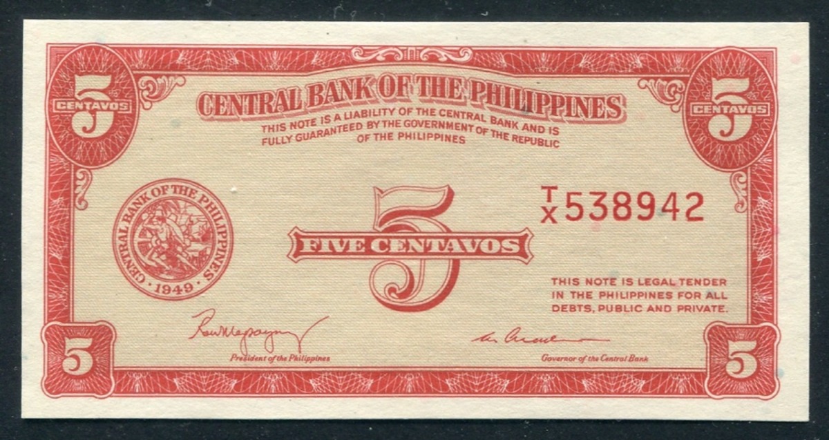 필리핀 1949년 5센타보 미사용
