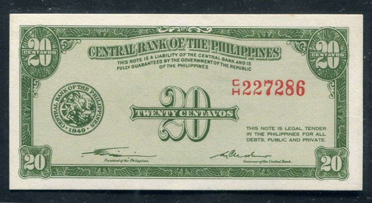 필리핀 1949년 20센타보 미사용