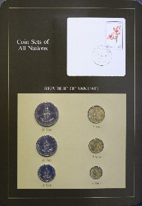 세계의 현행주화 바누아투 1983년 6종 미사용 주화 및 우표첩 세트