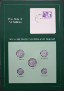 세계의 현행주화 알바니아 1969년 6종 미사용 주화 및 우표첩 세트