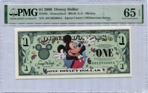 미국 2000년 디즈니 미키마우스 1달러 PMG 65등급