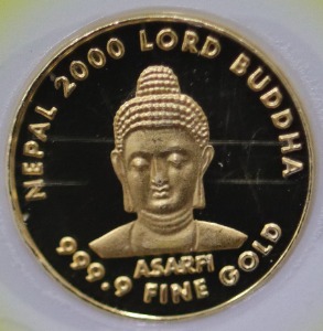 네팔 2000년 불교 부처님 부다 소형 금화
