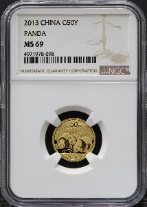 중국 2013년 팬더 1/10oz 금화 NGC 69등급